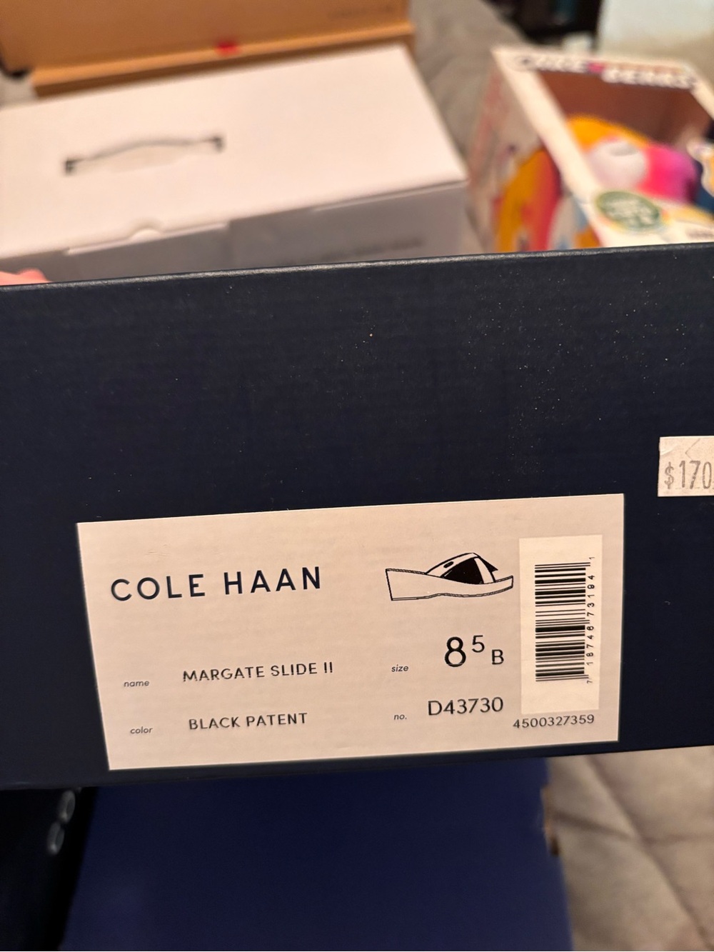 Cole Haan Black Patent Crisscross Platform Sandals - Picture 2 of 3